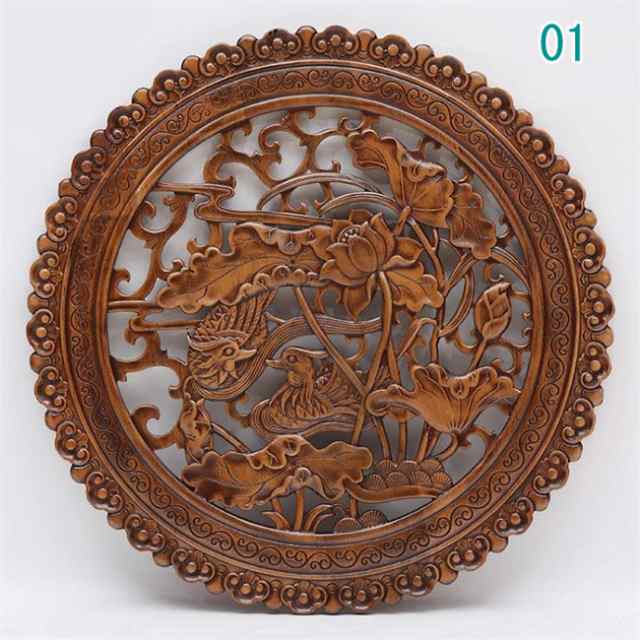 直径58CM 木製 壁掛け 壁飾り 彫刻 木彫り 手彫り 【壁掛け アート 壁掛け 飾り木彫りの壁掛け 木の飾り インテリア 木製彫刻 パネル フレーム アート バリ 雑貨 玄関 17タイプ選択可能